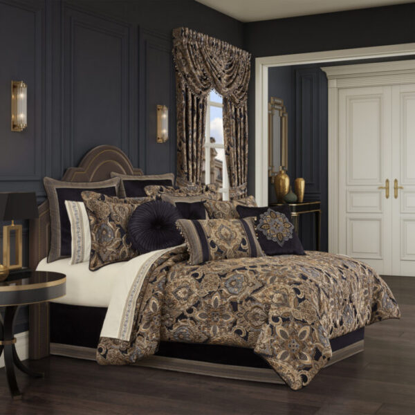 J Queen Amara Indigo 4 Piece Comforter Set