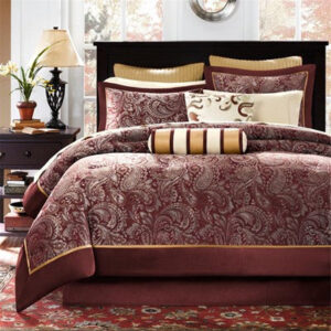 Madison Park Aubrey 12 Piece Complete Bed Set in Red, Queen MP10-319